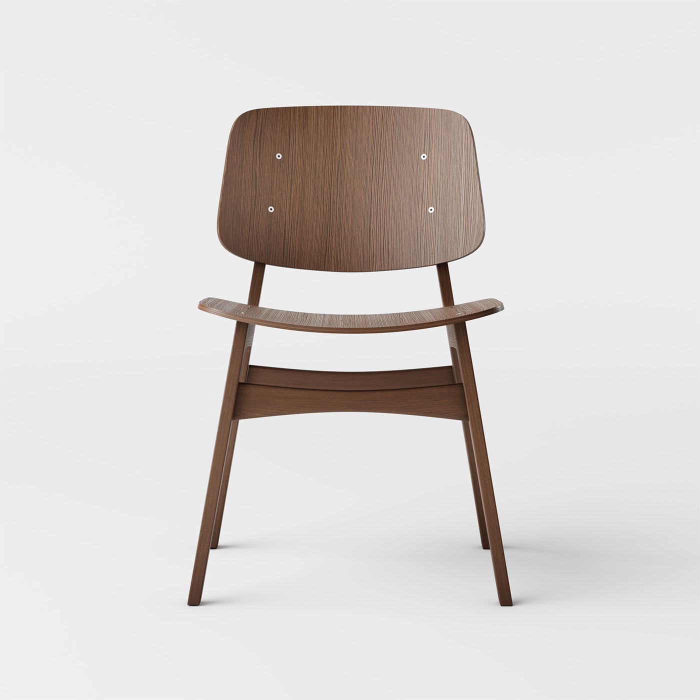 Walnut variant a rendered wooden chair